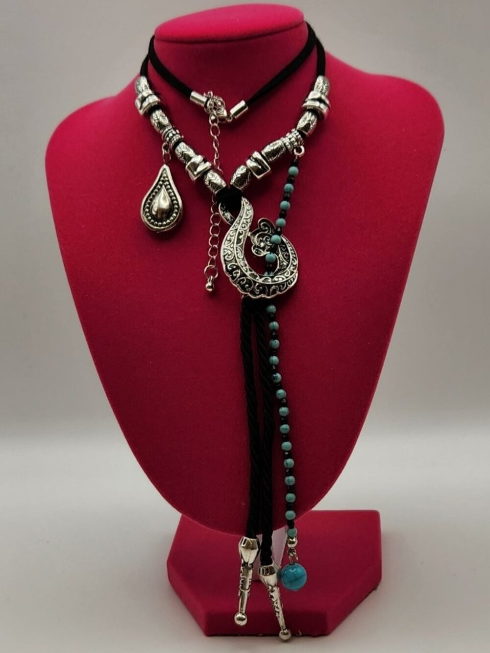 3 for $20 Western style necklace faux turquoise silver tone NIP